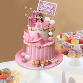 Pink birthday cake 