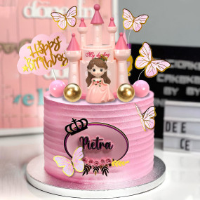 pink princess birthday cake 