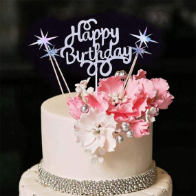 silver glitter birthday cake 